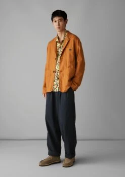 Unstructured Cotton Linen Blazer | Brick 12 Unstructured Cotton Linen Blazer | Brick -Falke Store MJKUS07 2