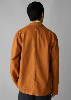 Unstructured Cotton Linen Blazer | Brick 16 Unstructured Cotton Linen Blazer | Brick -Falke Store MJKUS07 6