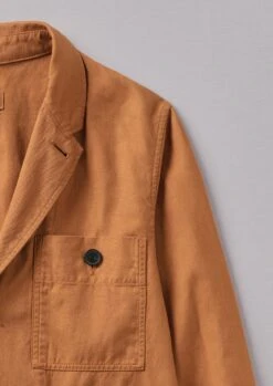 Unstructured Cotton Linen Blazer | Brick 17 Unstructured Cotton Linen Blazer | Brick -Falke Store MJKUS07 7