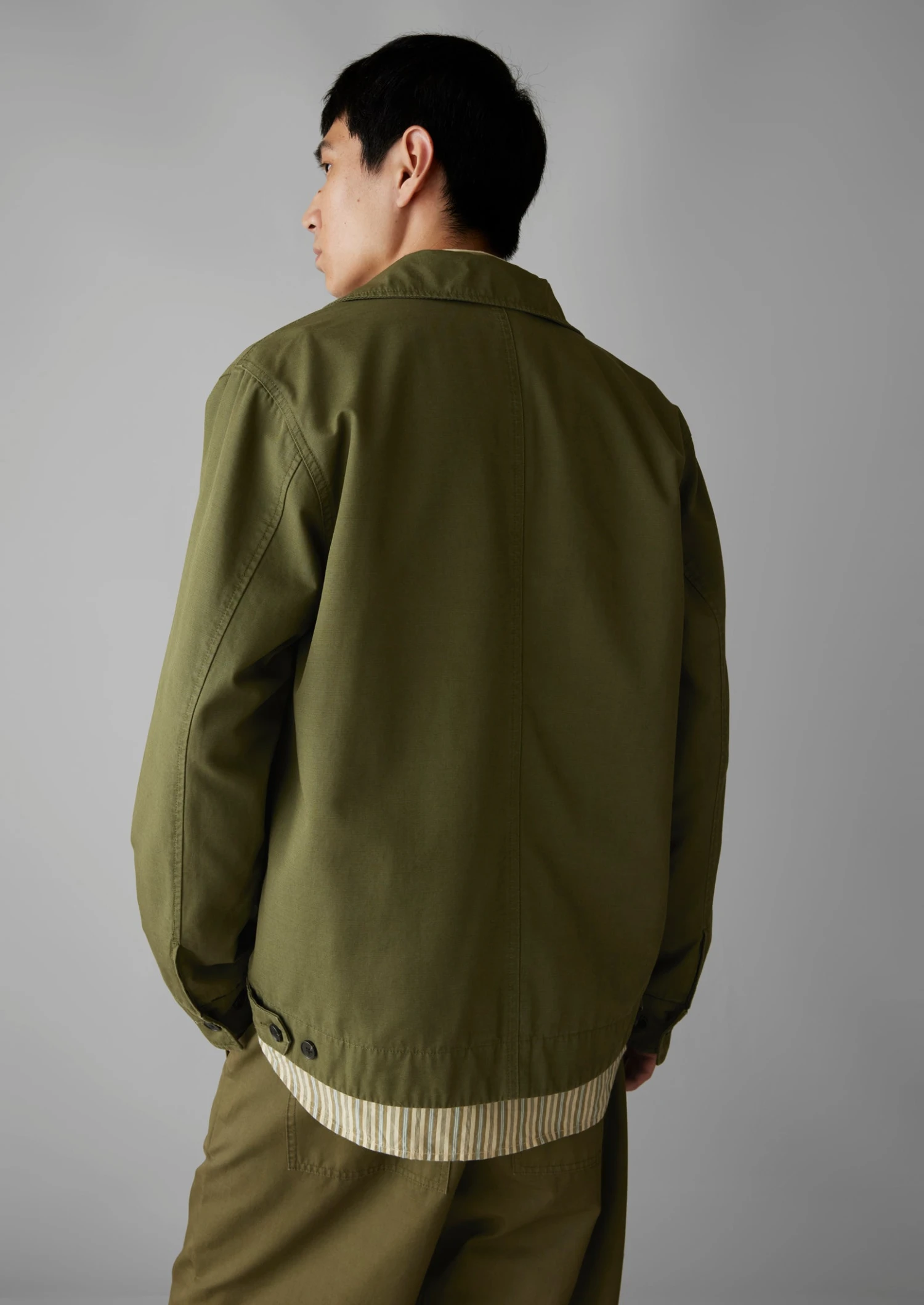 Garment Dyed Organic Cotton Coach Jacket | Artichoke 10 Garment Dyed Organic Cotton Coach Jacket | Artichoke - Image 8