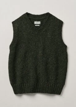Donegal Wool Knitted Tank | Khaki