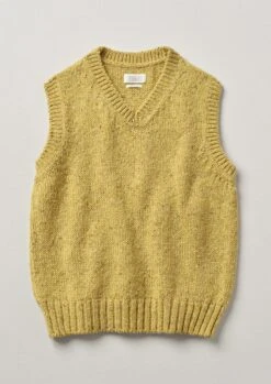 Donegal Wool Knitted Tank | Soft Yellow