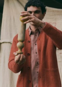 High V-Neck Cardigan | Tomato Red -Falke Store MKNTW06 6