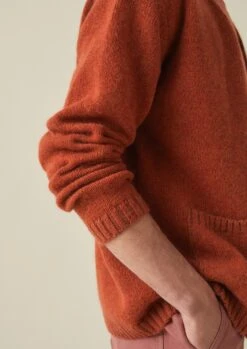 High V-Neck Cardigan | Tomato Red -Falke Store MKNTW06 9