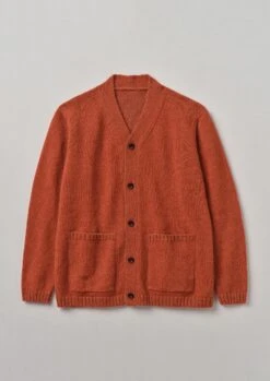 High V-Neck Cardigan | Tomato Red