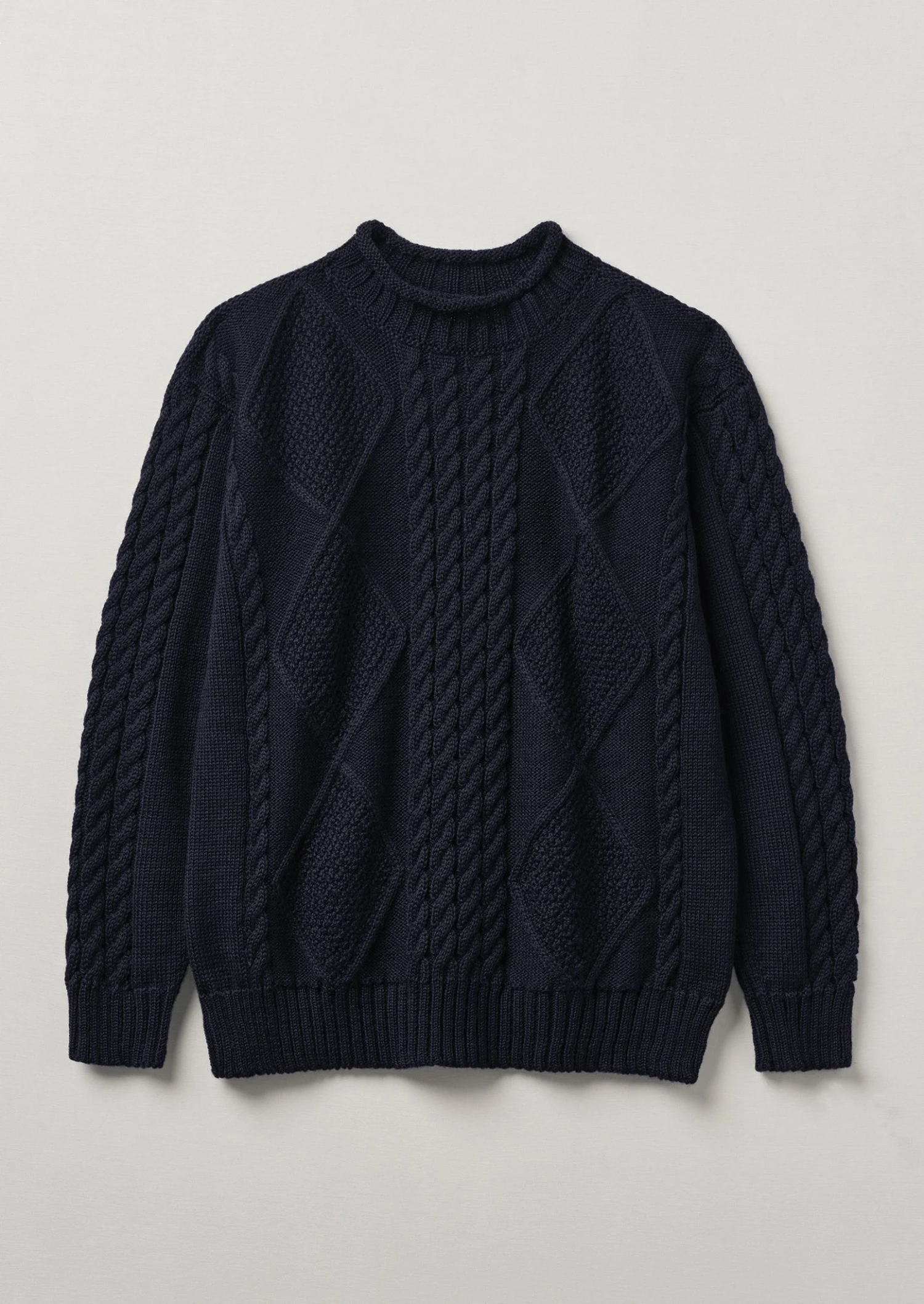 British Wool Cable Knit Sweater | Navy 3 British Wool Cable Knit Sweater | Navy