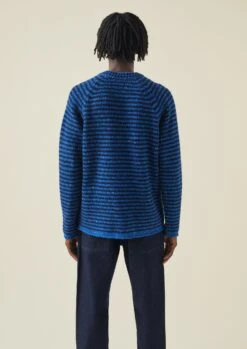 Stripe Donegal Wool Sweater | Blue Multi -Falke Store MKNTW08 10