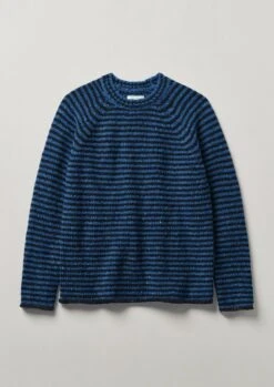 Stripe Donegal Wool Sweater | Blue Multi