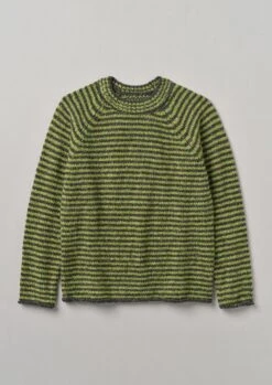 Stripe Donegal Wool Sweater | Green Multi