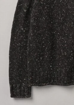 Donegal Roll Neck Sweater | Black Marl -Falke Store MKNTW09 13