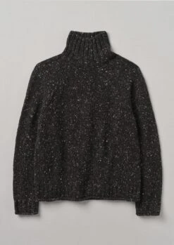 Donegal Roll Neck Sweater | Black Marl