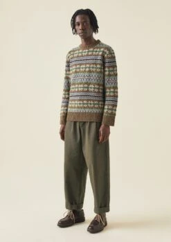 Shetland Wool Fair Isle Sweater | Camel Multi -Falke Store MKNTW13 2