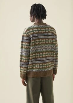 Shetland Wool Fair Isle Sweater | Camel Multi -Falke Store MKNTW13 5