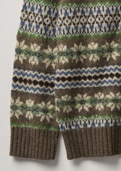Shetland Wool Fair Isle Sweater | Camel Multi -Falke Store MKNTW13 6