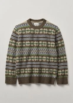 Shetland Wool Fair Isle Sweater | Camel Multi