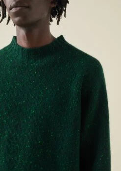 Flecky Wool Cashmere Seamless Sweater | Emerald -Falke Store MKNTW15 2