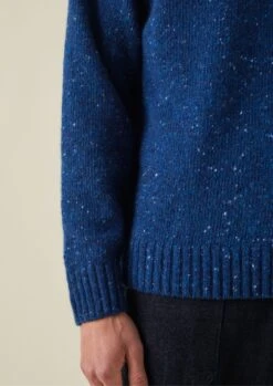 Flecky Wool Cashmere Seamless Sweater | Indigo -Falke Store MKNTW15 7