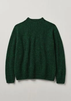 Flecky Wool Cashmere Seamless Sweater | Emerald