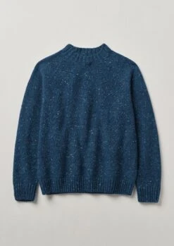 Flecky Wool Cashmere Seamless Sweater | Indigo