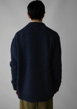 V-Neck Donegal Wool Cardigan | Navy -Falke Store MKNUS13 12
