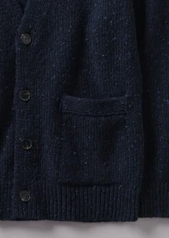 V-Neck Donegal Wool Cardigan | Navy -Falke Store MKNUS13 13