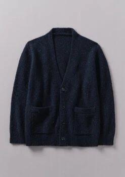 V-Neck Donegal Wool Cardigan | Navy