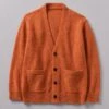 V-Neck Donegal Wool Cardigan | Wild Carrot -Falke Store MKNUS13 wildcarrot 0