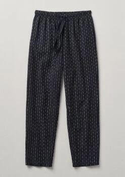 Alfie Cotton Ikat Lounge Trousers | Slate/Ecru