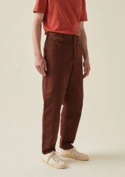 Norv Garment Dyed Tapered Trousers | Brown Ochre 10 Norv Garment Dyed Tapered Trousers | Brown Ochre -Falke Store MTRTW03 3