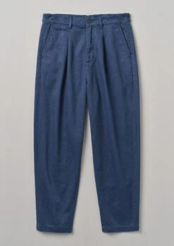 Duncan Exaggerated Tapered Trousers | Delft Blue