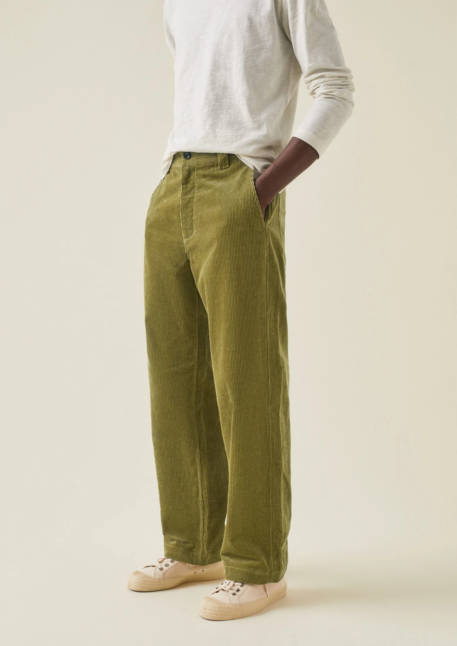 Rory Organic Cotton Cord Straight Leg Trousers | Woodland Green 5 Rory Organic Cotton Cord Straight Leg Trousers | Woodland Green - Image 3