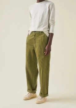 Rory Organic Cotton Cord Straight Leg Trousers | Woodland Green 11 Rory Organic Cotton Cord Straight Leg Trousers | Woodland Green -Falke Store MTRTW07 7