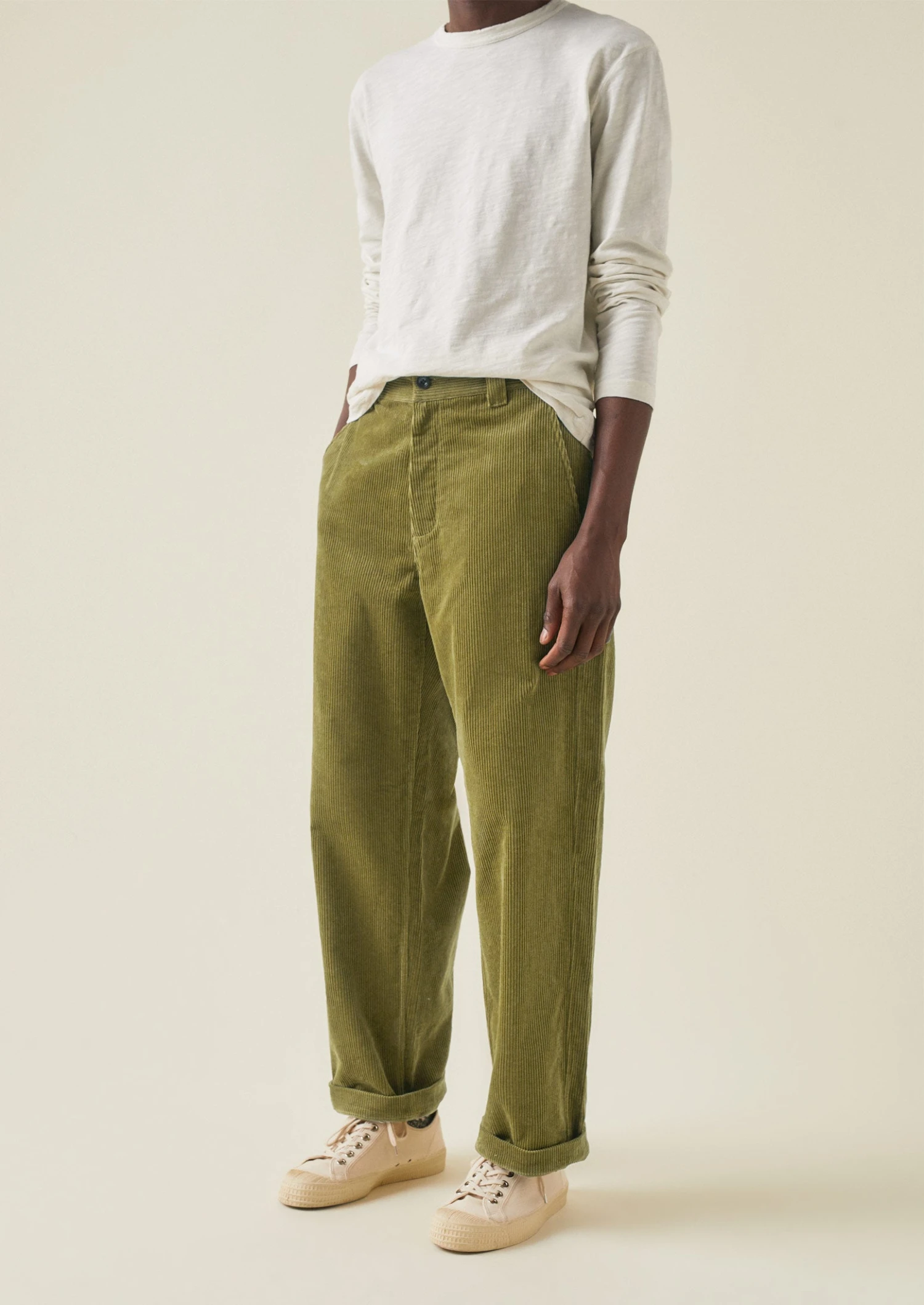 Rory Organic Cotton Cord Straight Leg Trousers | Woodland Green 6 Rory Organic Cotton Cord Straight Leg Trousers | Woodland Green - Image 4