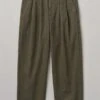 Bill Cotton Wide Leg Trousers | Dark Olive -Falke Store MTRTW11 darkolive 0