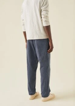 Organic Cord Drawstring Trousers | Storm Blue -Falke Store MTRTW12 12
