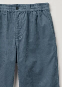 Organic Cord Drawstring Trousers | Storm Blue -Falke Store MTRTW12 14