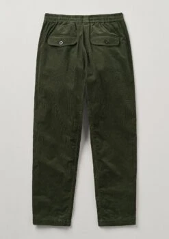 Organic Cord Drawstring Trousers | Tent Green -Falke Store MTRTW12 16