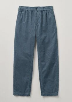 Organic Cord Drawstring Trousers | Storm Blue