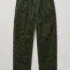 Organic Cord Drawstring Trousers | Tent Green