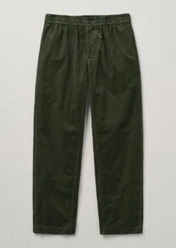Organic Cord Drawstring Trousers | Tent Green
