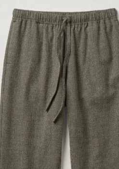 Alfie Houndstooth Drawstring Trousers | Black/Ecru -Falke Store MTRTW17 5