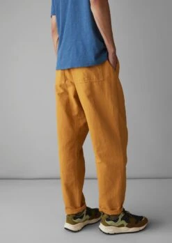 Alfie Garment Dyed Herringbone Trousers | Mustard 12 Alfie Garment Dyed Herringbone Trousers | Mustard -Falke Store MTRUS03 4