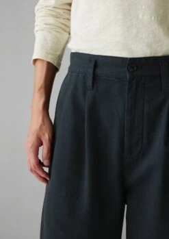 Bill Cotton Wide Leg Trousers | Dark Navy -Falke Store MTRUS09 3