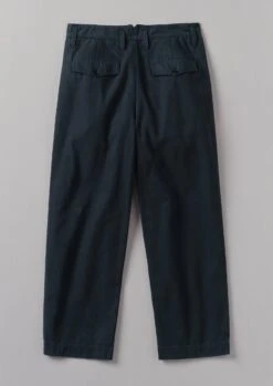 Bill Cotton Wide Leg Trousers | Dark Navy -Falke Store MTRUS09 7