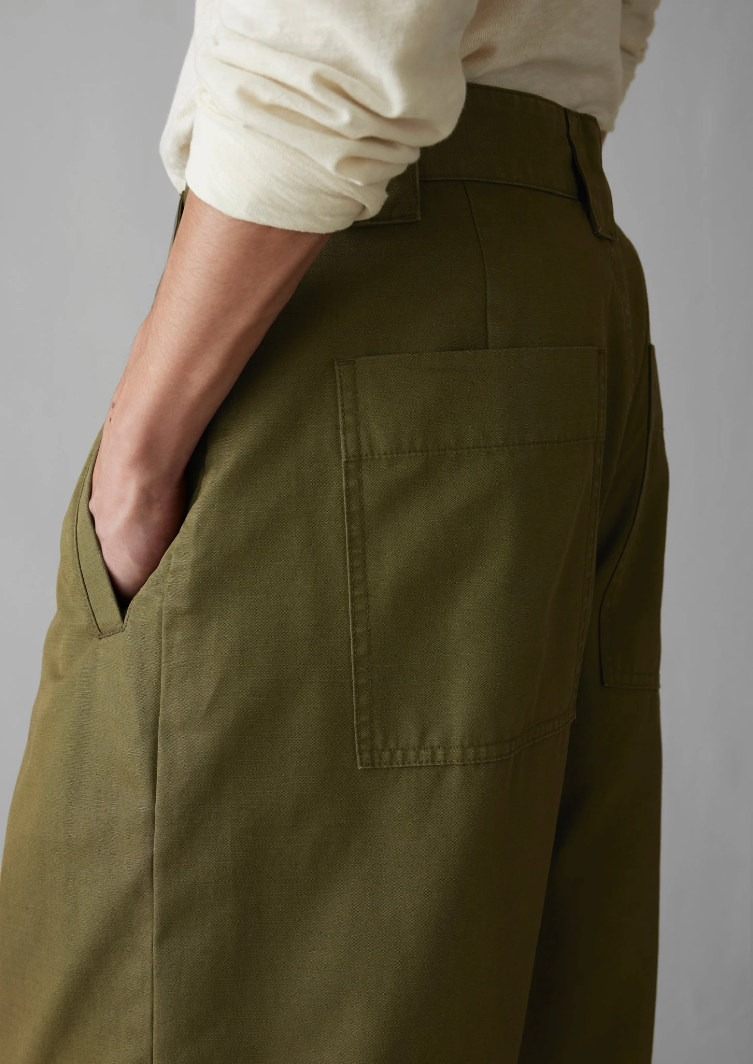 Garment Dyed Organic Cotton Tapered Trousers | Artichoke 6 Garment Dyed Organic Cotton Tapered Trousers | Artichoke - Image 4