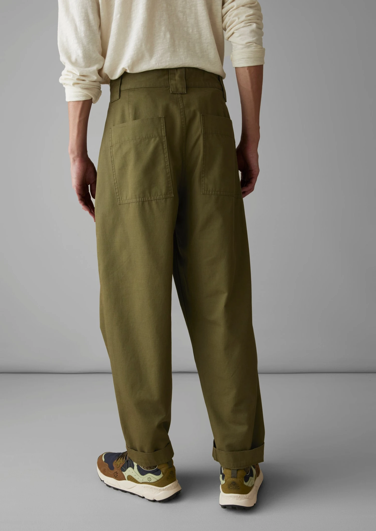 Garment Dyed Organic Cotton Tapered Trousers | Artichoke 7 Garment Dyed Organic Cotton Tapered Trousers | Artichoke - Image 5