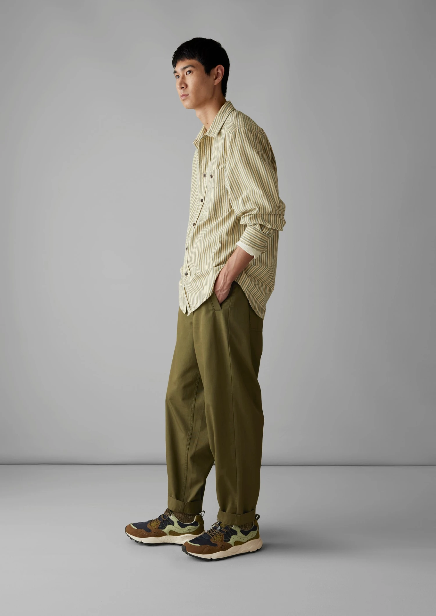 Garment Dyed Organic Cotton Tapered Trousers | Artichoke 9 Garment Dyed Organic Cotton Tapered Trousers | Artichoke - Image 7