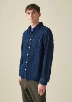 Patch Pocket Denim Shirt | Indigo 10 Patch Pocket Denim Shirt | Indigo -Falke Store MWTSS11 2
