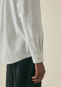 Jet Pocket Fine Stripe Cotton Shirt | Ecru/Charcoal 8 Jet Pocket Fine Stripe Cotton Shirt | Ecru/Charcoal -Falke Store MWTTS15 2