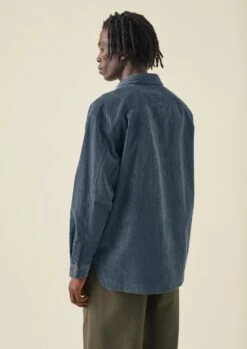 Organic Cotton Cord Overshirt | Storm Blue -Falke Store MWTTW13 14